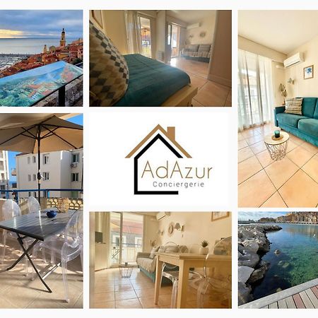 Les Rivages 2P Terrasse Parking Apartman Menton Kültér fotó