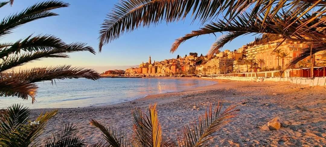 Les Rivages 2P Terrasse Parking Apartman Menton Kültér fotó